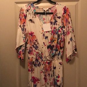 Cream patterned romper